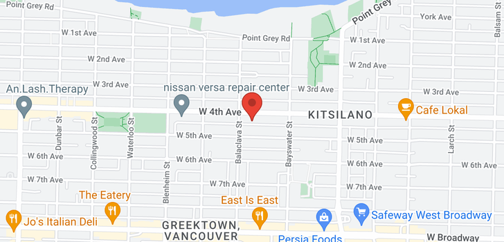 map of 9 3036 W 4TH AVENUE